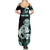 Personalised New Zealand Maori Taniwha Summer Maxi Dress Silver Fern Paua Shell Version