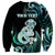 Personalised New Zealand Maori Taniwha Sweatshirt Silver Fern Paua Shell Version