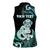 Personalised New Zealand Maori Taniwha Women Sleeveless Polo Shirt Silver Fern Paua Shell Version