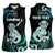 Personalised New Zealand Maori Taniwha Women Sleeveless Polo Shirt Silver Fern Paua Shell Version