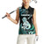 Personalised New Zealand Maori Taniwha Women Sleeveless Polo Shirt Silver Fern Paua Shell Version