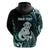 Personalised New Zealand Maori Taniwha Zip Hoodie Silver Fern Paua Shell Version