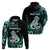 Personalised New Zealand Maori Taniwha Zip Hoodie Silver Fern Paua Shell Version