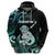 Personalised New Zealand Maori Taniwha Zip Hoodie Silver Fern Paua Shell Version