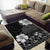 Hawaii Hibiscus With Black Polynesian Pattern Area Rug