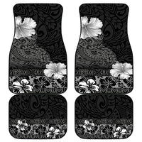 Hawaii Hibiscus With Black Polynesian Pattern Car Mats LT05 - Polynesian Pride