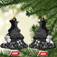 Hawaii Hibiscus With Black Polynesian Pattern Ceramic Ornament LT05 Christmas Tree Black - Polynesian Pride