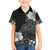 Hawaii Hibiscus With Black Polynesian Pattern Family Matching Puletasi and Hawaiian Shirt