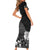 Hawaii Hibiscus With Black Polynesian Pattern Family Matching Short Sleeve Bodycon Dress and Hawaiian Shirt