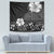 Hawaii Hibiscus With Black Polynesian Pattern Tapestry