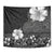 Hawaii Hibiscus With Black Polynesian Pattern Tapestry