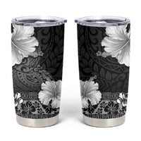 Hawaii Hibiscus With Black Polynesian Pattern Tumbler Cup LT05 Black - Polynesian Pride