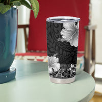 Hawaii Hibiscus With Black Polynesian Pattern Tumbler Cup LT05 - Polynesian Pride