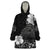 Hawaii Hibiscus With Black Polynesian Pattern Wearable Blanket Hoodie