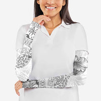 Hawaii Hibiscus With White Polynesian Pattern Arm Sleeves LT05 - Polynesian Pride