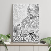 Hawaii Hibiscus With White Polynesian Pattern Canvas Wall Art LT05 - Polynesian Pride