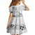 Hawaii Hibiscus With White Polynesian Pattern Family Matching Off The Shoulder Long Sleeve Dress and Hawaiian Shirt