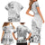 Hawaii Hibiscus With White Polynesian Pattern Family Matching Short Sleeve Bodycon Dress and Hawaiian Shirt