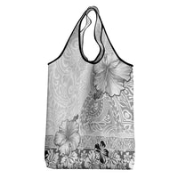 Hawaii Hibiscus With White Polynesian Pattern Grocery Bag LT05 - Polynesian Pride