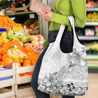 Hawaii Hibiscus With White Polynesian Pattern Grocery Bag LT05 - Polynesian Pride