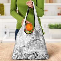 Hawaii Hibiscus With White Polynesian Pattern Grocery Bag LT05 - Polynesian Pride