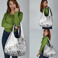 Hawaii Hibiscus With White Polynesian Pattern Grocery Bag LT05 - Polynesian Pride