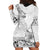 Hawaii Hibiscus With White Polynesian Pattern Hoodie Dress