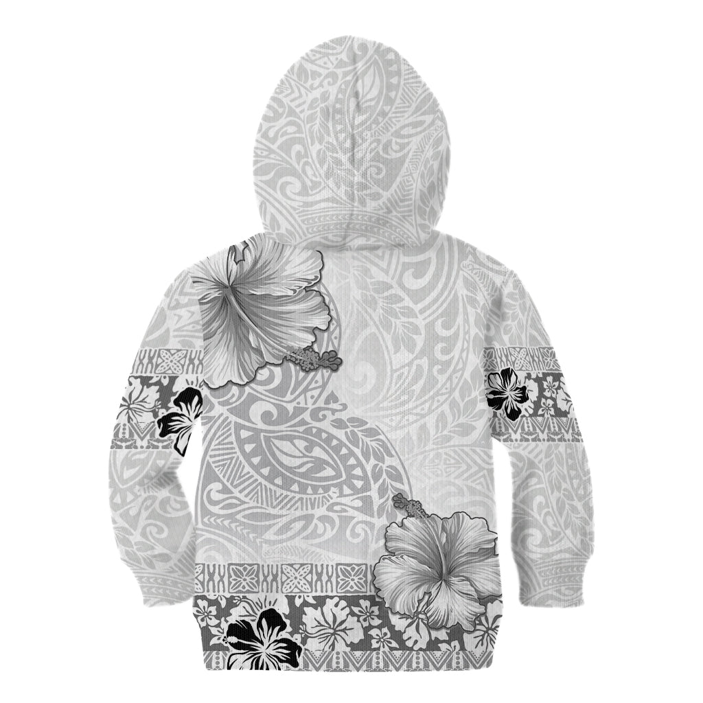 Hawaii Hibiscus With White Polynesian Pattern Kid Hoodie LT05 - Polynesian Pride