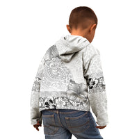 Hawaii Hibiscus With White Polynesian Pattern Kid Hoodie LT05 - Polynesian Pride
