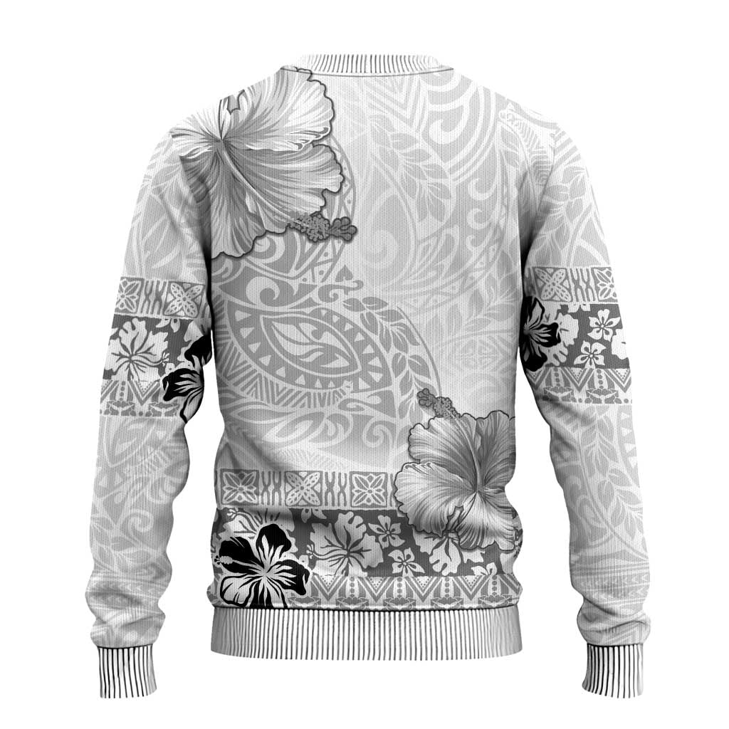 Hawaii Hibiscus With White Polynesian Pattern Ugly Christmas Sweater LT05 - Polynesian Pride