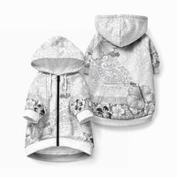 Hawaii Hibiscus With White Polynesian Pattern Pet Hoodie