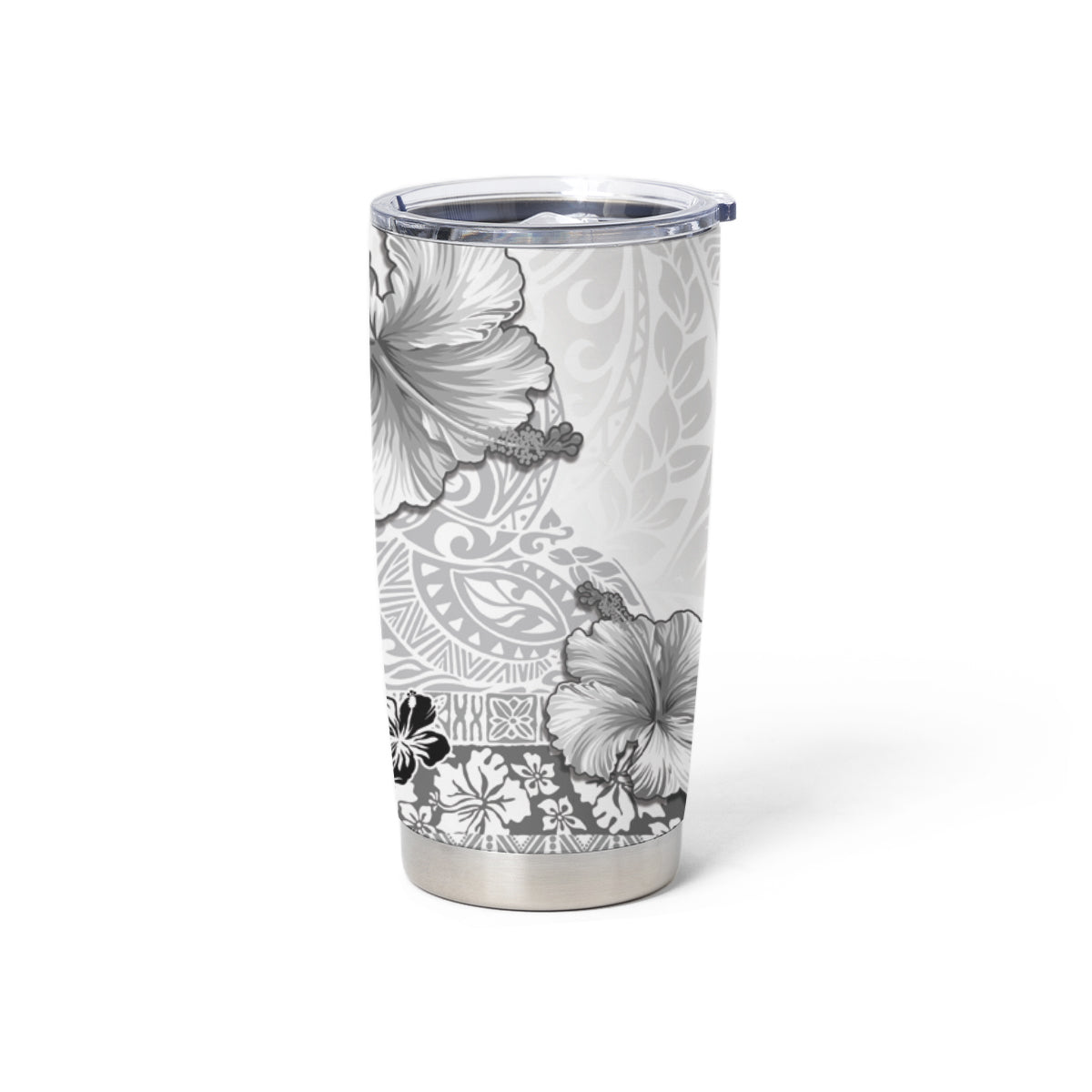 Hawaii Hibiscus With White Polynesian Pattern Tumbler Cup LT05 - Polynesian Pride