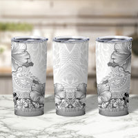 Hawaii Hibiscus With White Polynesian Pattern Tumbler Cup LT05 - Polynesian Pride