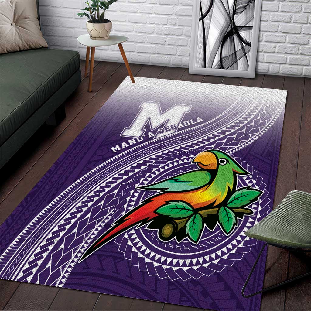 Manua High School Area Rug Polynesian Tribal Pattern LT05 Purple - Polynesian Pride