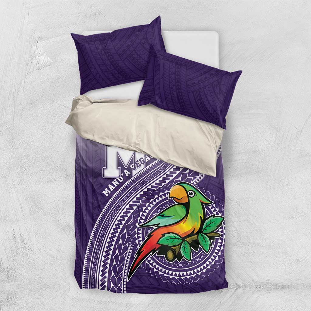 Manua High School Bedding Set Polynesian Tribal Pattern LT05 US Twin 172cm x 218cm Purple - Polynesian Pride