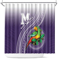 Manua High School Shower Curtain Polynesian Tribal Pattern LT05 Purple - Polynesian Pride