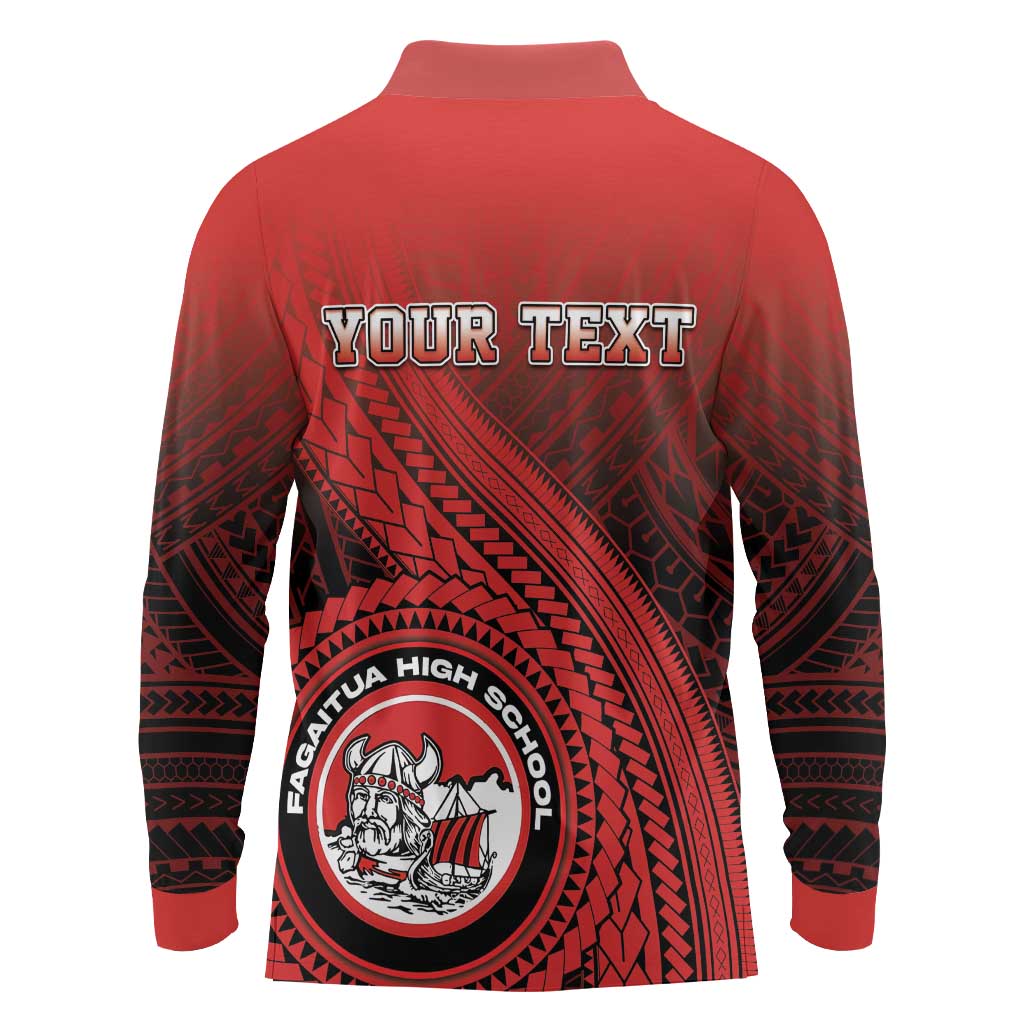 Personalized Fagaitua High School Long Sleeve Polo Shirt Polynesian Tribal Pattern LT05 - Polynesian Pride