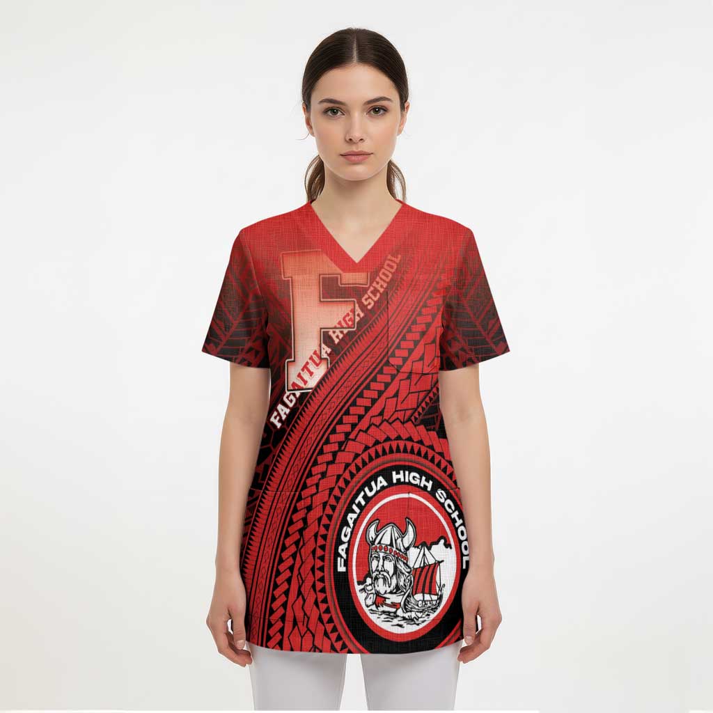 Personalized Fagaitua High School Scrub Top Polynesian Tribal Pattern LT05 - Polynesian Pride