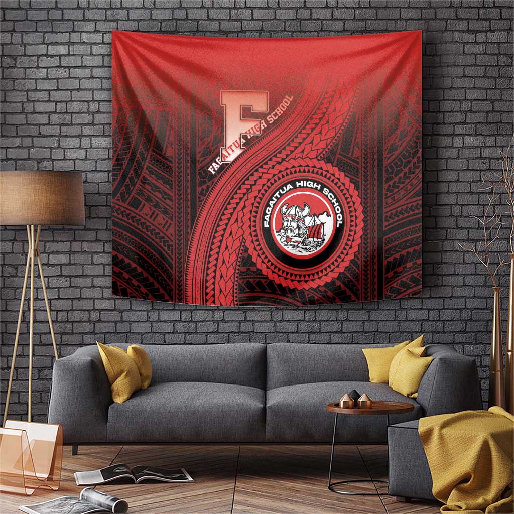 Fagaitua High School Tapestry Polynesian Tribal Pattern LT05 Red - Polynesian Pride