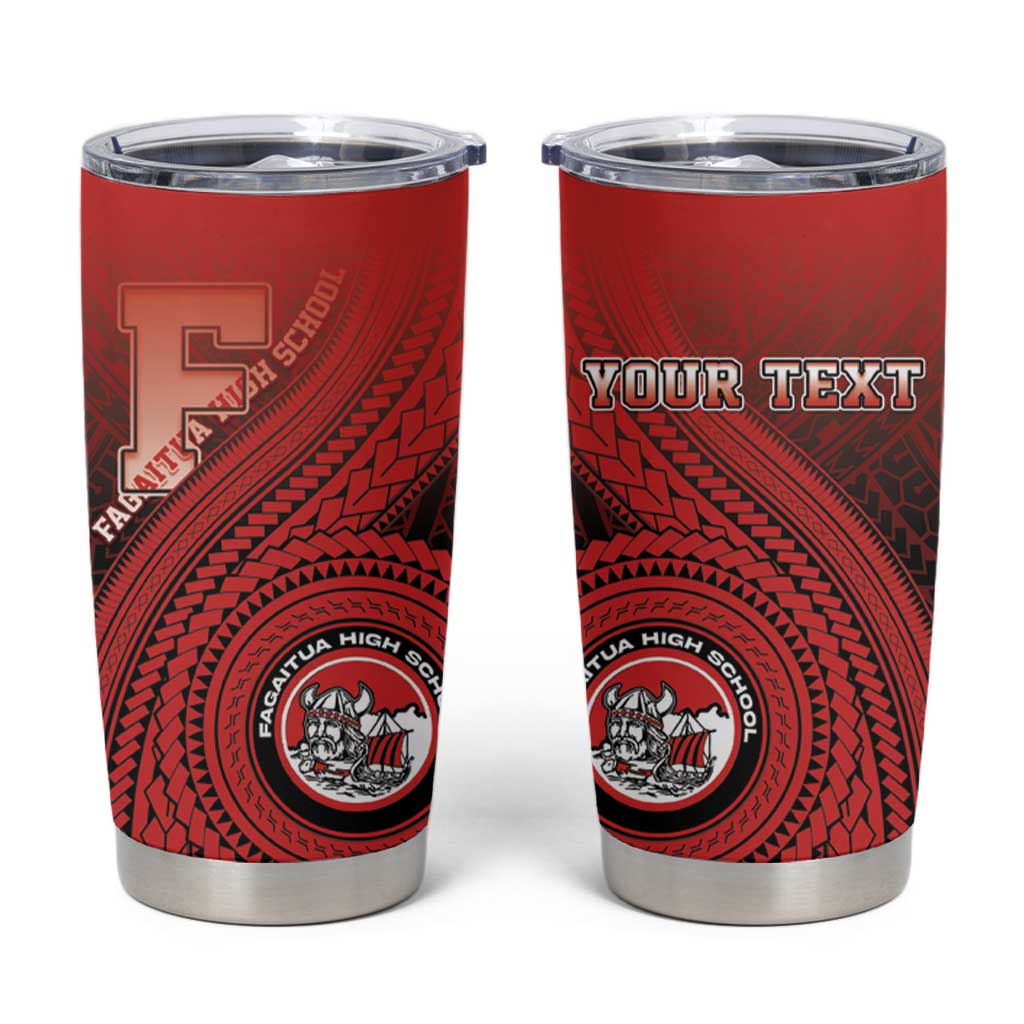 Personalized Fagaitua High School Tumbler Cup Polynesian Tribal Pattern LT05 Red - Polynesian Pride