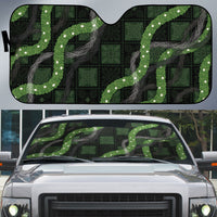 Hawaiian Quilt Auto Sun Shade Pele Hair Hinahina Lei Black Version LT05 Black - Polynesian Pride