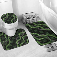 Hawaiian Quilt Bathroom Set Pele Hair Hinahina Lei Black Version LT05 Mat Set Only (3 pcs) One Size Black - Polynesian Pride