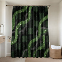 Hawaiian Quilt Bathroom Set Pele Hair Hinahina Lei Black Version LT05 Shower Curtain Only Black - Polynesian Pride