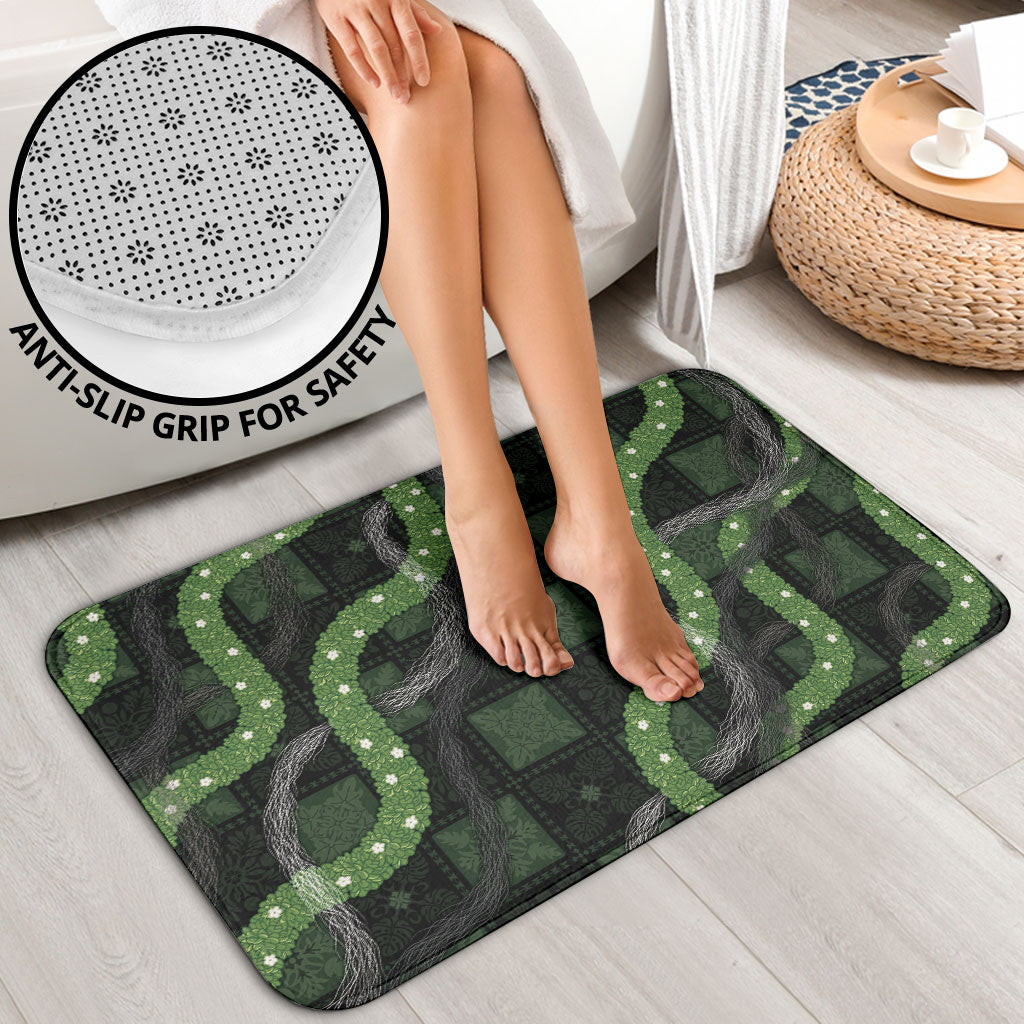 Hawaiian Quilt Bathroom Set Pele Hair Hinahina Lei Black Version LT05 - Polynesian Pride