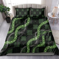 Hawaiian Quilt Bedding Set Pele Hair Hinahina Lei Black Version LT05 - Polynesian Pride