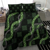 Hawaiian Quilt Bedding Set Pele Hair Hinahina Lei Black Version LT05 - Polynesian Pride