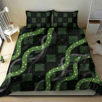 Hawaiian Quilt Bedding Set Pele Hair Hinahina Lei Black Version LT05 - Polynesian Pride