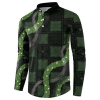 Hawaiian Quilt Button Sweatshirt Pele Hair Hinahina Lei Black Version LT05 - Polynesian Pride