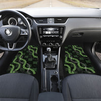 Hawaiian Quilt Car Mats Pele Hair Hinahina Lei Black Version LT05 Set 2pcs - Front Black - Polynesian Pride