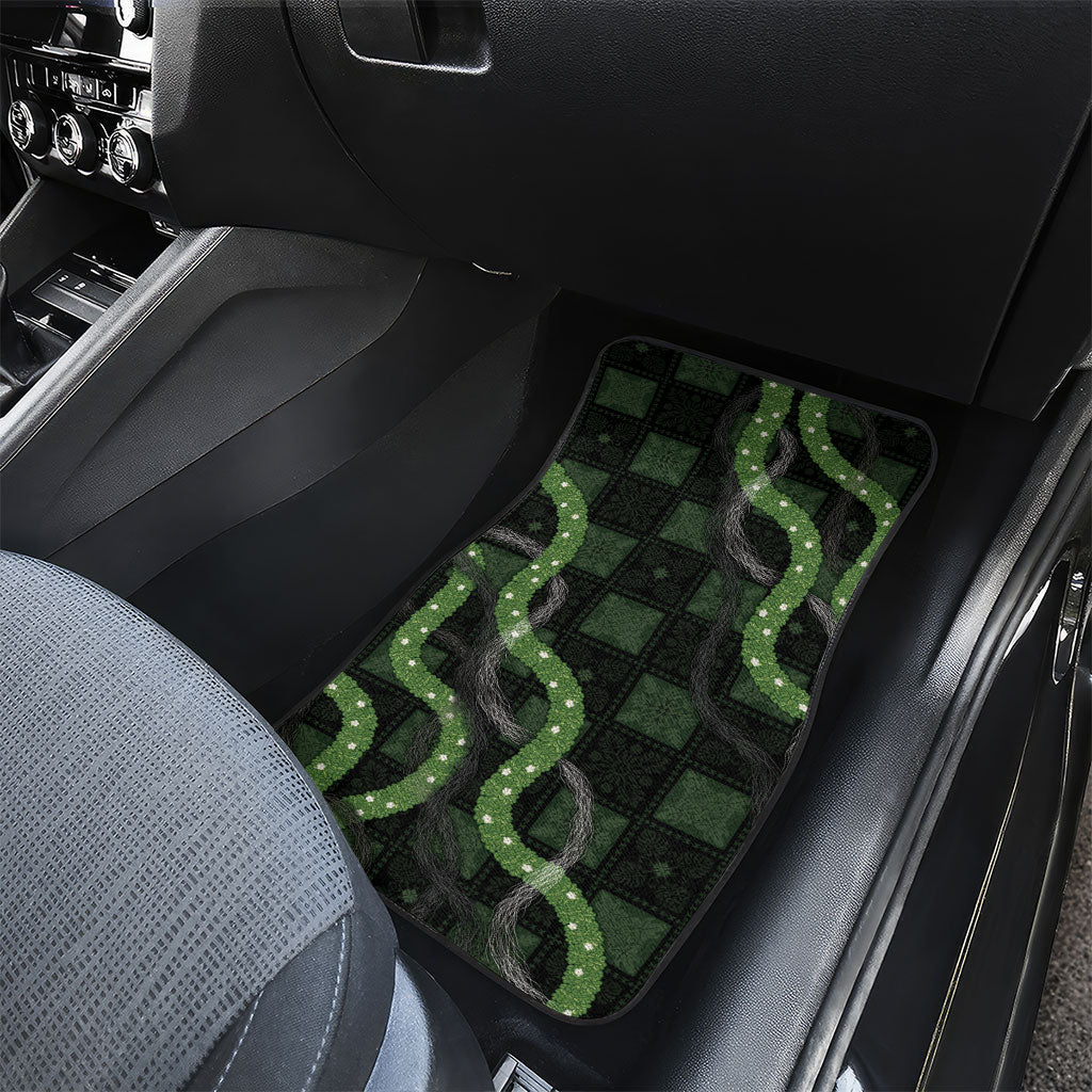 Hawaiian Quilt Car Mats Pele Hair Hinahina Lei Black Version LT05 - Polynesian Pride